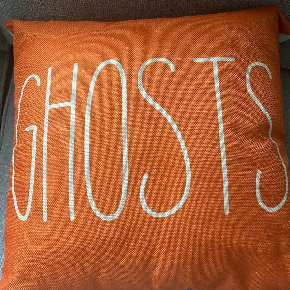 Spooky GHOST Pillow Cover with Insert Cushion 16”x16” Halloween